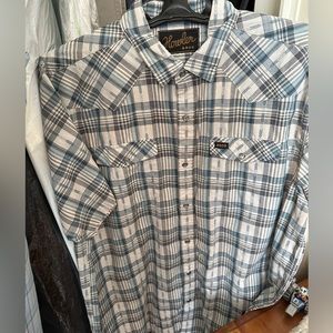 Howler brothers H Bar B Pearl Snap Shirt. Men’s size large. Green plaid